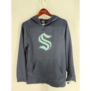 NHL Seattle Kraken Gray Pullover Hoodie with Teal Logo
